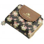 ETIAL Women's Vintage Floral Zip Mini Wallet Short Design Coin Purse