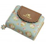 ETIAL Women's Vintage Floral Zip Mini Wallet Short Design Coin Purse