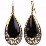 Efulgenz Oxidized Silver Hoops Boho Vintage Retro Tribal Tibetan Gypsy Dangle Indian Bollywood Ethnic Earrings Love Gift