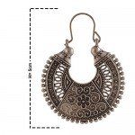 Efulgenz Oxidized Silver Hoops Boho Vintage Retro Tribal Tibetan Gypsy Dangle Indian Bollywood Ethnic Earrings Love Gift