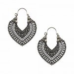 Efulgenz Oxidized Silver Hoops Boho Vintage Retro Tribal Tibetan Gypsy Dangle Indian Bollywood Ethnic Earrings Love Gift
