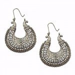 Efulgenz Oxidized Silver Hoops Boho Vintage Retro Tribal Tibetan Gypsy Dangle Indian Bollywood Ethnic Earrings Love Gift