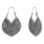 Efulgenz Oxidized Silver Hoops Boho Vintage Retro Tribal Tibetan Gypsy Dangle Indian Bollywood Ethnic Earrings Love Gift