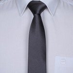 Elviros Mens Eco-friendly Fashion Solid Color Slim Tie 2.4'' (6cm)