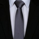 Elviros Mens Eco-friendly Fashion Solid Color Slim Tie 2.4'' (6cm)