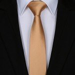 Elviros Mens Eco-friendly Fashion Solid Color Slim Tie 2.4'' (6cm)