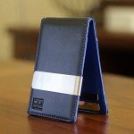 F&H Minimalist Slim Leather Wallet Money Clip Holds 8 Cards