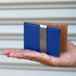 F&H Minimalist Slim Leather Wallet Money Clip Holds 8 Cards