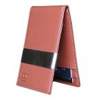 F&H Minimalist Slim Leather Wallet Money Clip Holds 8 Cards