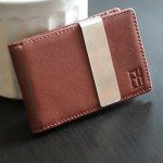 F&H Minimalist Slim Leather Wallet Money Clip Holds 8 Cards
