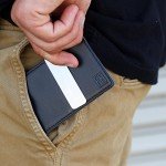 F&H Minimalist Slim Leather Wallet Money Clip Holds 8 Cards
