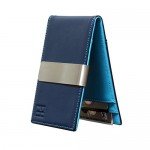 F&H Minimalist Slim Leather Wallet Money Clip Holds 8 Cards