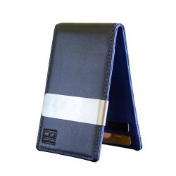 F&H Minimalist Slim Leather Wallet Money Clip Holds 8 Cards