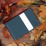 F&H Minimalist Slim Leather Wallet Money Clip Holds 8 Cards
