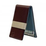 F&H Minimalist Slim Leather Wallet Money Clip Holds 8 Cards