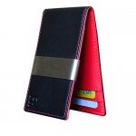 F&H Minimalist Slim Leather Wallet Money Clip Holds 8 Cards