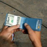 F&H Minimalist Slim Leather Wallet Money Clip Holds 8 Cards