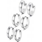 FIBO STEEL 13MM Stainless Steel Small Hoop Earrings for Men Women Huggie Earrings CZ Inlaid