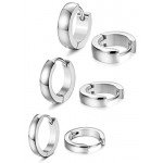 FIBO STEEL 13MM Stainless Steel Small Hoop Earrings for Men Women Huggie Earrings CZ Inlaid