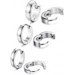 FIBO STEEL 13MM Stainless Steel Small Hoop Earrings for Men Women Huggie Earrings CZ Inlaid