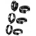FIBO STEEL 13MM Stainless Steel Small Hoop Earrings for Men Women Huggie Earrings CZ Inlaid