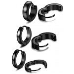 FIBO STEEL 13MM Stainless Steel Small Hoop Earrings for Men Women Huggie Earrings CZ Inlaid