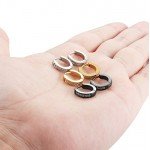 FIBO STEEL 13MM Stainless Steel Small Hoop Earrings for Men Women Huggie Earrings CZ Inlaid