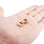 FIBO STEEL 13MM Stainless Steel Small Hoop Earrings for Men Women Huggie Earrings CZ Inlaid