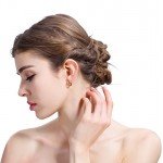 FIBO STEEL 13MM Stainless Steel Small Hoop Earrings for Men Women Huggie Earrings CZ Inlaid