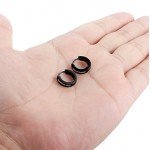 FIBO STEEL 13MM Stainless Steel Small Hoop Earrings for Men Women Huggie Earrings CZ Inlaid