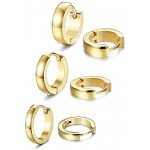 FIBO STEEL 13MM Stainless Steel Small Hoop Earrings for Men Women Huggie Earrings CZ Inlaid