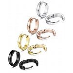 FIBO STEEL 13MM Stainless Steel Small Hoop Earrings for Men Women Huggie Earrings CZ Inlaid