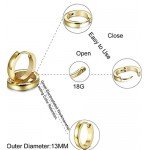 FIBO STEEL 13MM Stainless Steel Small Hoop Earrings for Men Women Huggie Earrings CZ Inlaid
