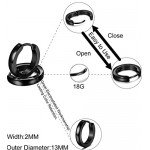 FIBO STEEL 13MM Stainless Steel Small Hoop Earrings for Men Women Huggie Earrings CZ Inlaid