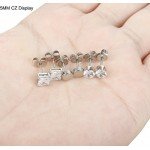 FIBO STEEL 3 Pairs Stainless Steel Black Stud Earrings for Men Women CZ Earrings, 3mm-8mm Available