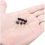 FIBO STEEL 3 Pairs Stainless Steel Black Stud Earrings for Men Women CZ Earrings, 3mm-8mm Available