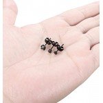 FIBO STEEL 3 Pairs Stainless Steel Black Stud Earrings for Men Women CZ Earrings, 3mm-8mm Available