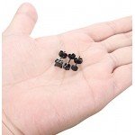 FIBO STEEL 3 Pairs Stainless Steel Black Stud Earrings for Men Women CZ Earrings, 3mm-8mm Available