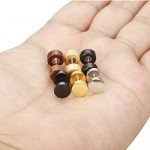 FIBO STEEL 6 Pairs Stud Earrings for Men Women Ear Piercing Ear Plugs Tunnel 18G