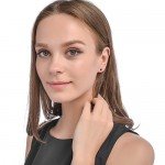 FIBO STEEL Stainless Steel Black Stud Earrings for Men Women, 3mm-8mm Available