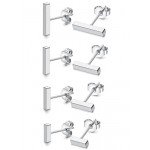 FIBO STEEl 4 Pairs Flat Bar Stud Earrings for Women Men Stainless Steel Earrings 6-12MM Available