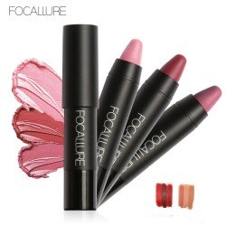 FOCALLURE 3 Color Lipstick Matte Waterproof Long-lasting Makeup Lipstick Pen Velvet Silky Pencil Lip Sexy Moisturizer Cosmetics