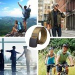Fairwin Men's Military Tactical Web Belt, Nylon Canvas Webbing YKK Plastic Buckle Belt