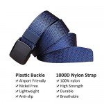 Fairwin Men's Military Tactical Web Belt, Nylon Canvas Webbing YKK Plastic Buckle Belt