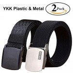 Fairwin Men's Military Tactical Web Belt, Nylon Canvas Webbing YKK Plastic Buckle Belt
