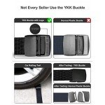 Fairwin Men's Military Tactical Web Belt, Nylon Canvas Webbing YKK Plastic Buckle Belt