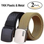 Fairwin Men's Military Tactical Web Belt, Nylon Canvas Webbing YKK Plastic Buckle Belt