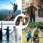 Fairwin Men's Military Tactical Web Belt, Nylon Canvas Webbing YKK Plastic Buckle Belt