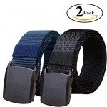 Fairwin Men's Military Tactical Web Belt, Nylon Canvas Webbing YKK Plastic Buckle Belt