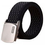 Fairwin Men's Military Tactical Web Belt, Nylon Canvas Webbing YKK Plastic Buckle Belt